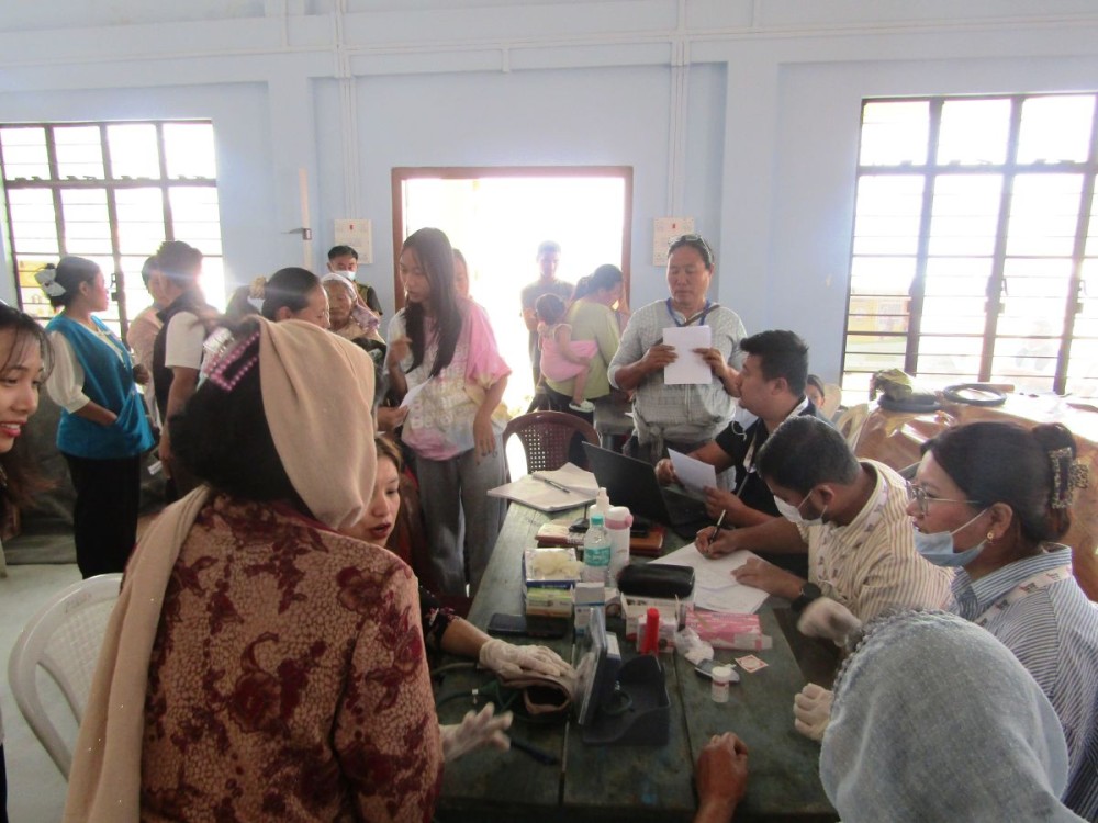 People availing the services during the Block Health Mela held at Mengujuma village council hall on March 20.